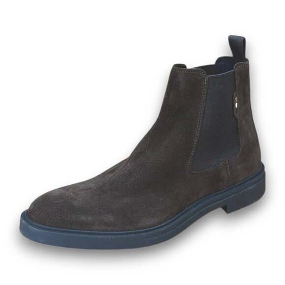 BOSS Calev Chelsea Boots Men's Dark Brown Suede US 9 (UK 8 EU 42) MSRP $230 - Picture 1 of 5